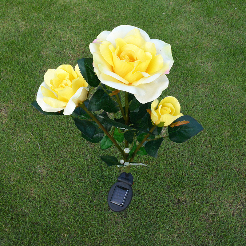 Énergie solaire légère de pieu de fleurs de rose pour jardin patio arrière-cour en plein air (ESG16589)