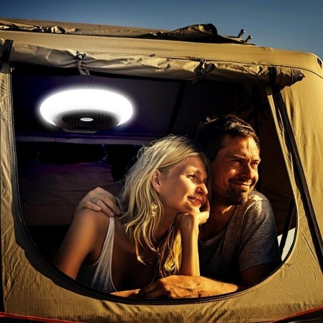  Lampe de camping en plein air pour tente de ventilateur portable rechargeable (ESG20646)